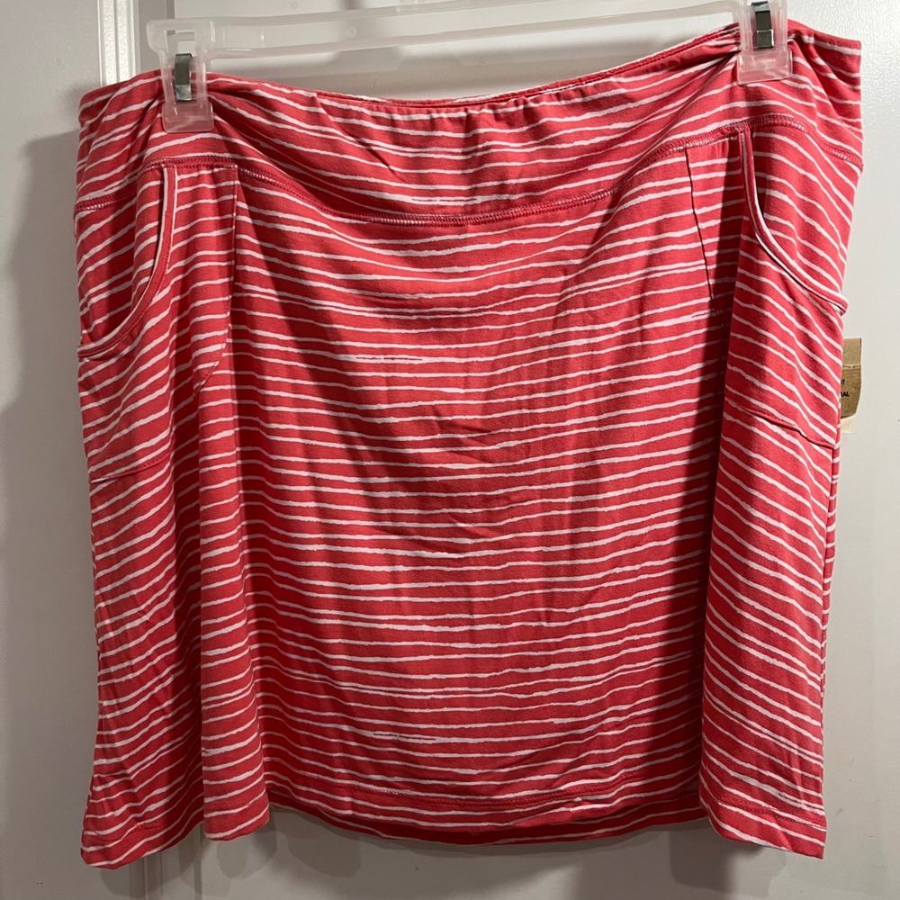 APE Sportswear Coral White Striped Skort Style 66007 XL NWT